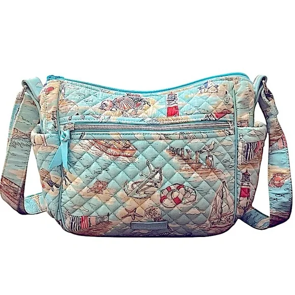 Vera Bradley Exclusive Iconic On the Go Crossbody in Beach Toile like new - Picture 1 of 13